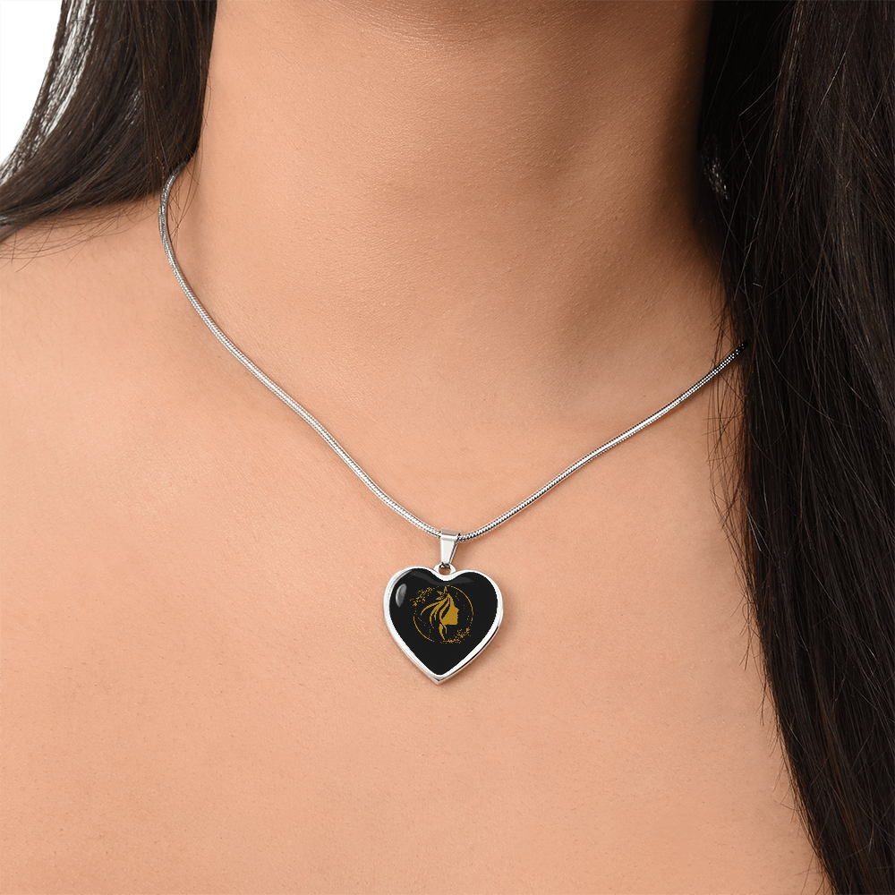 luxury  graphic heart necklace