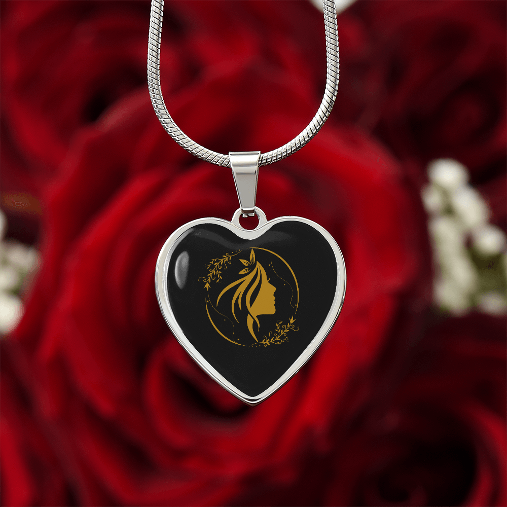 luxury  graphic heart necklace