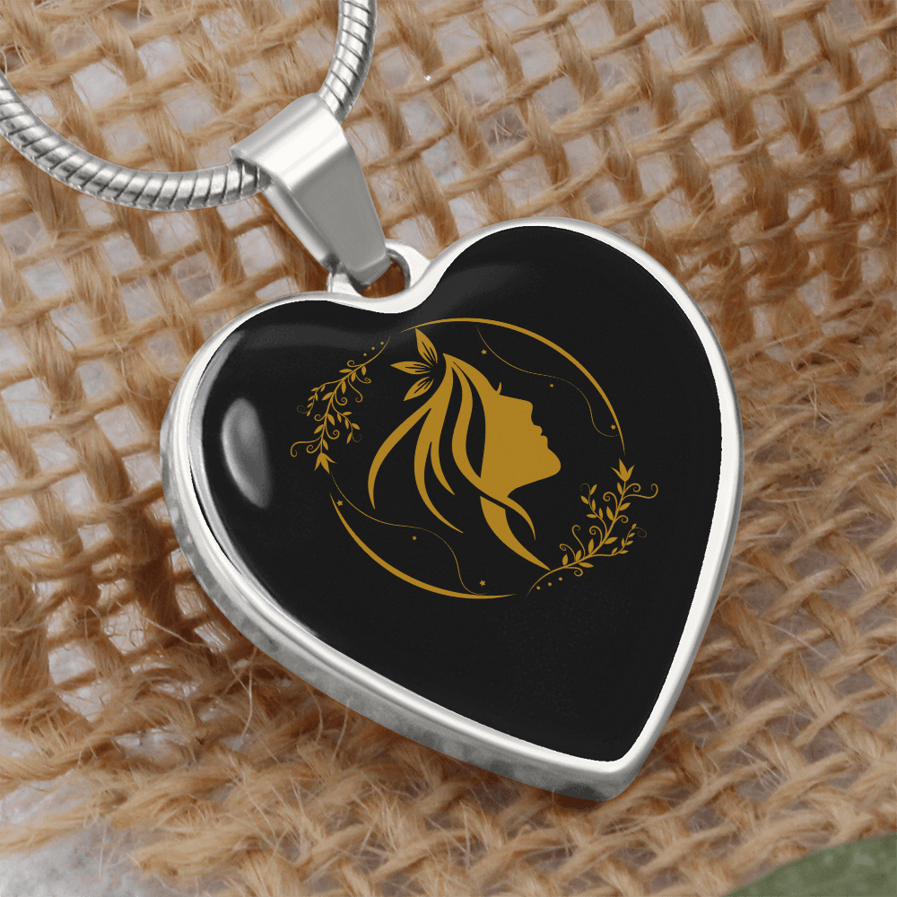 luxury  graphic heart necklace