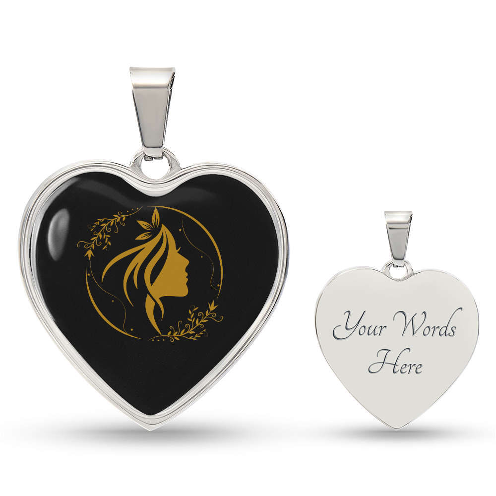 luxury  graphic heart necklace