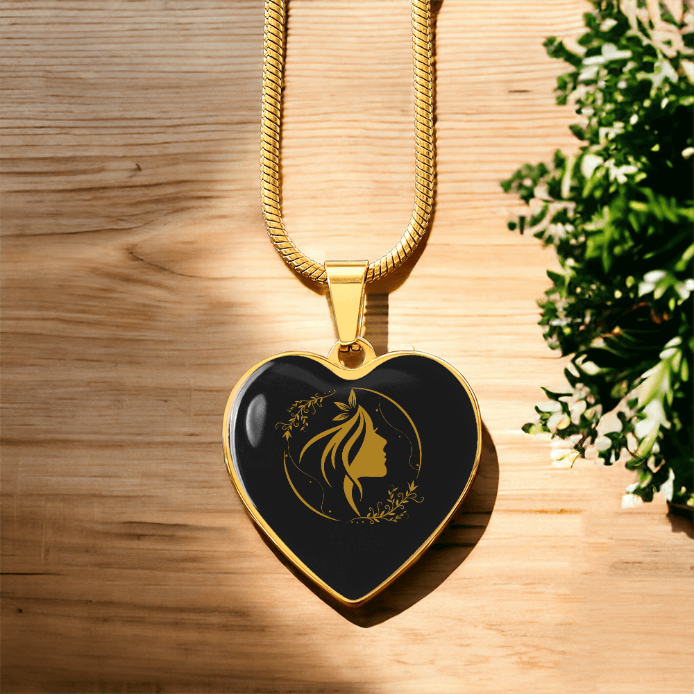 luxury  graphic heart necklace