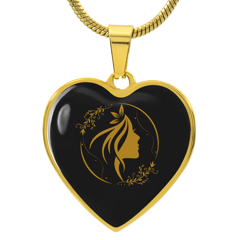 luxury  graphic heart necklace