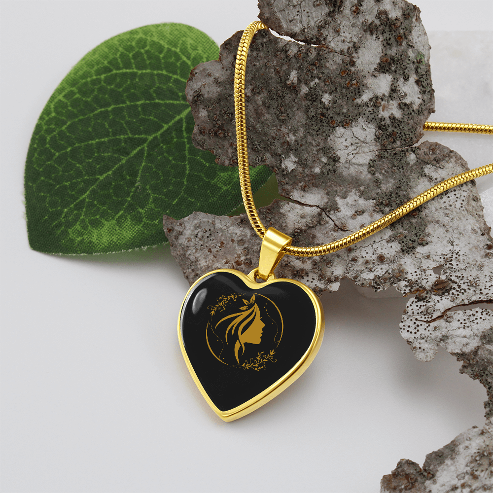 luxury  graphic heart necklace