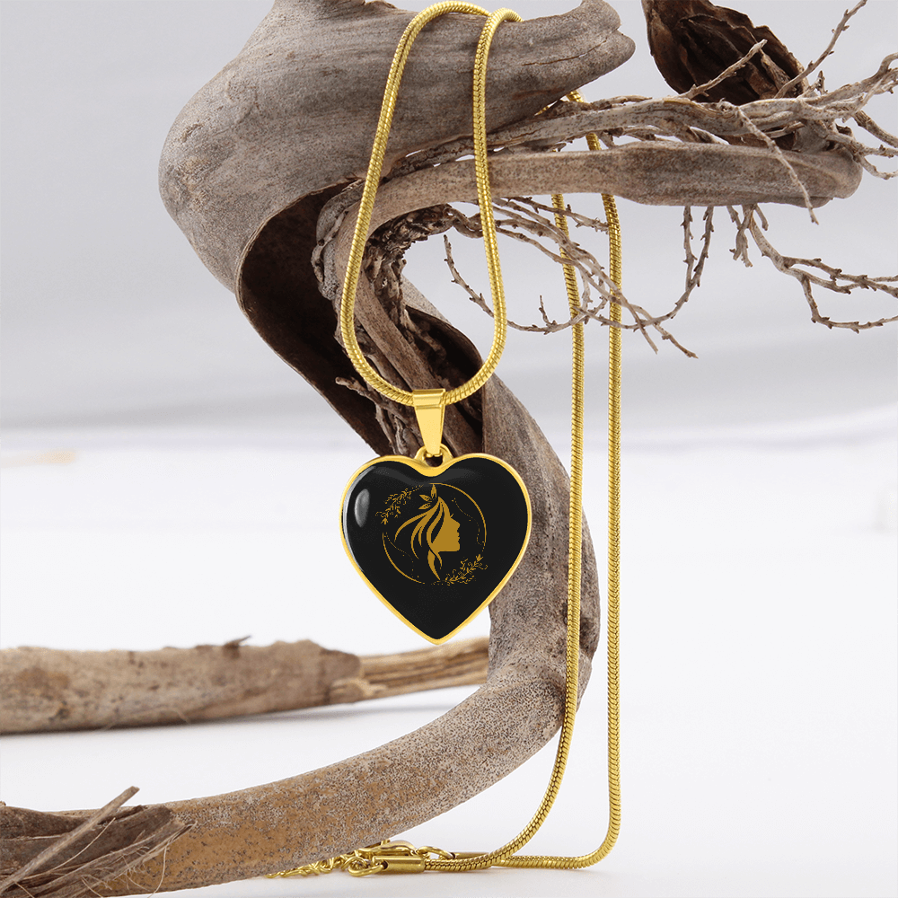 luxury  graphic heart necklace