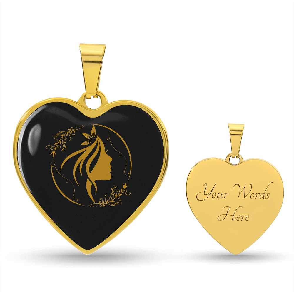 luxury  graphic heart necklace