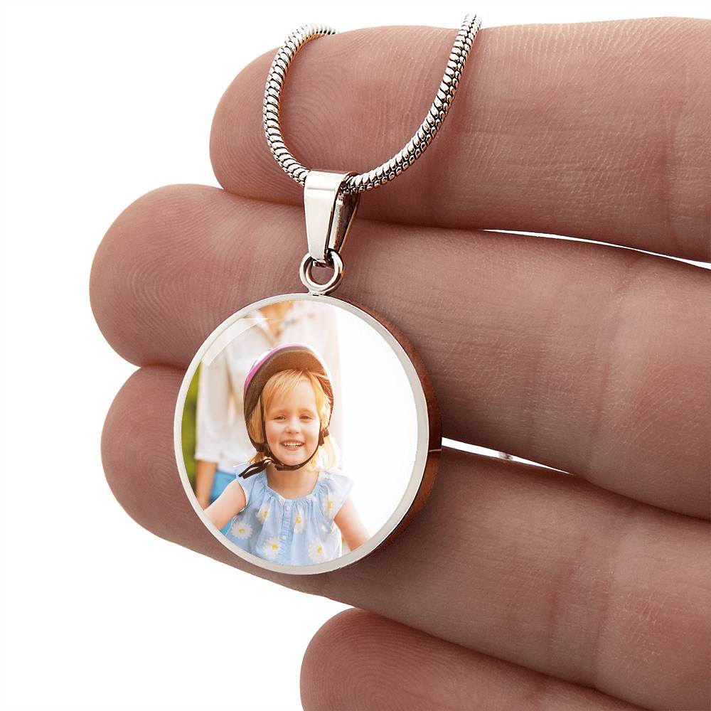 luxury circle necklace with engraving