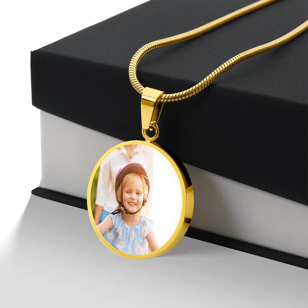 luxury circle necklace with engraving