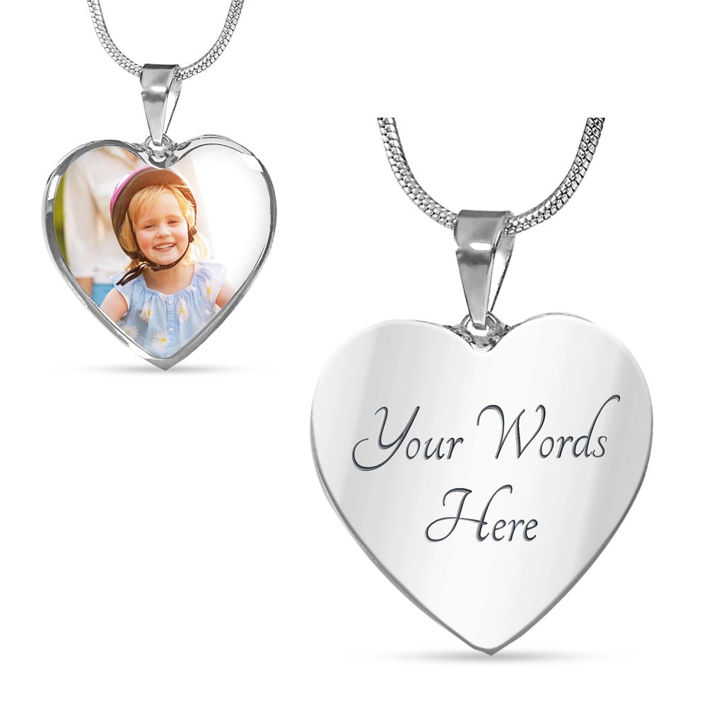 heart necklace with engraving