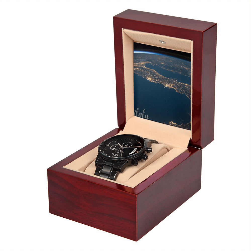 black chronograph  watch
