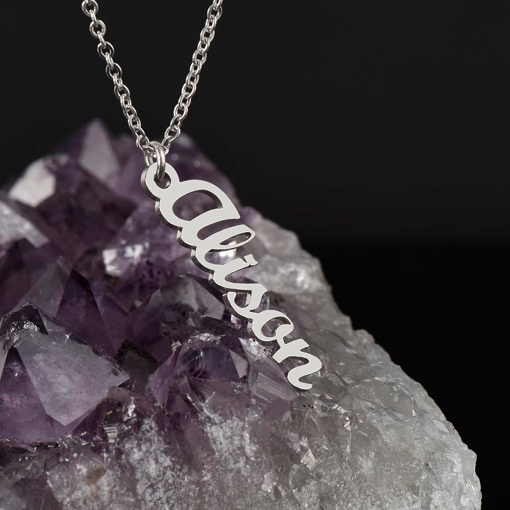 vertical name necklace W / M C