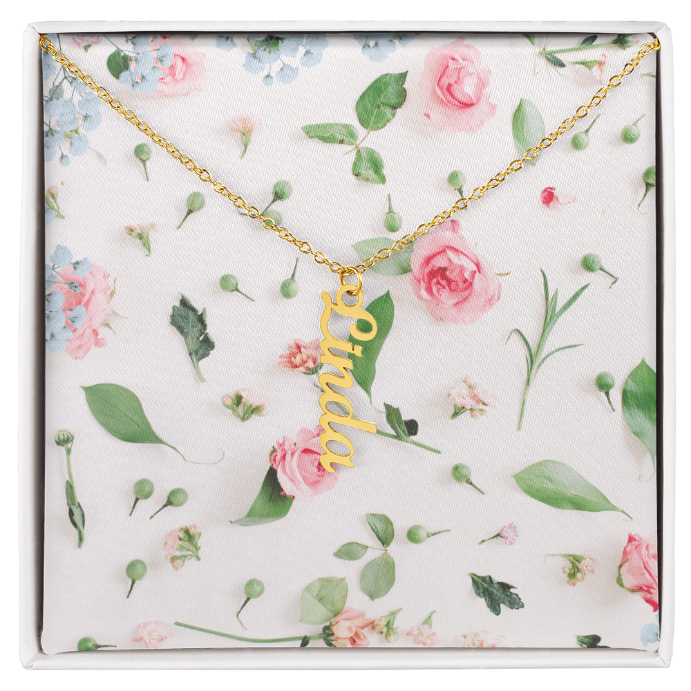 vertical name necklace W / M C