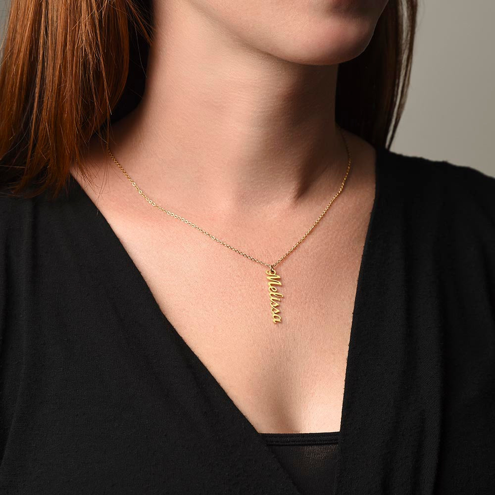 vertical name necklace W / M C