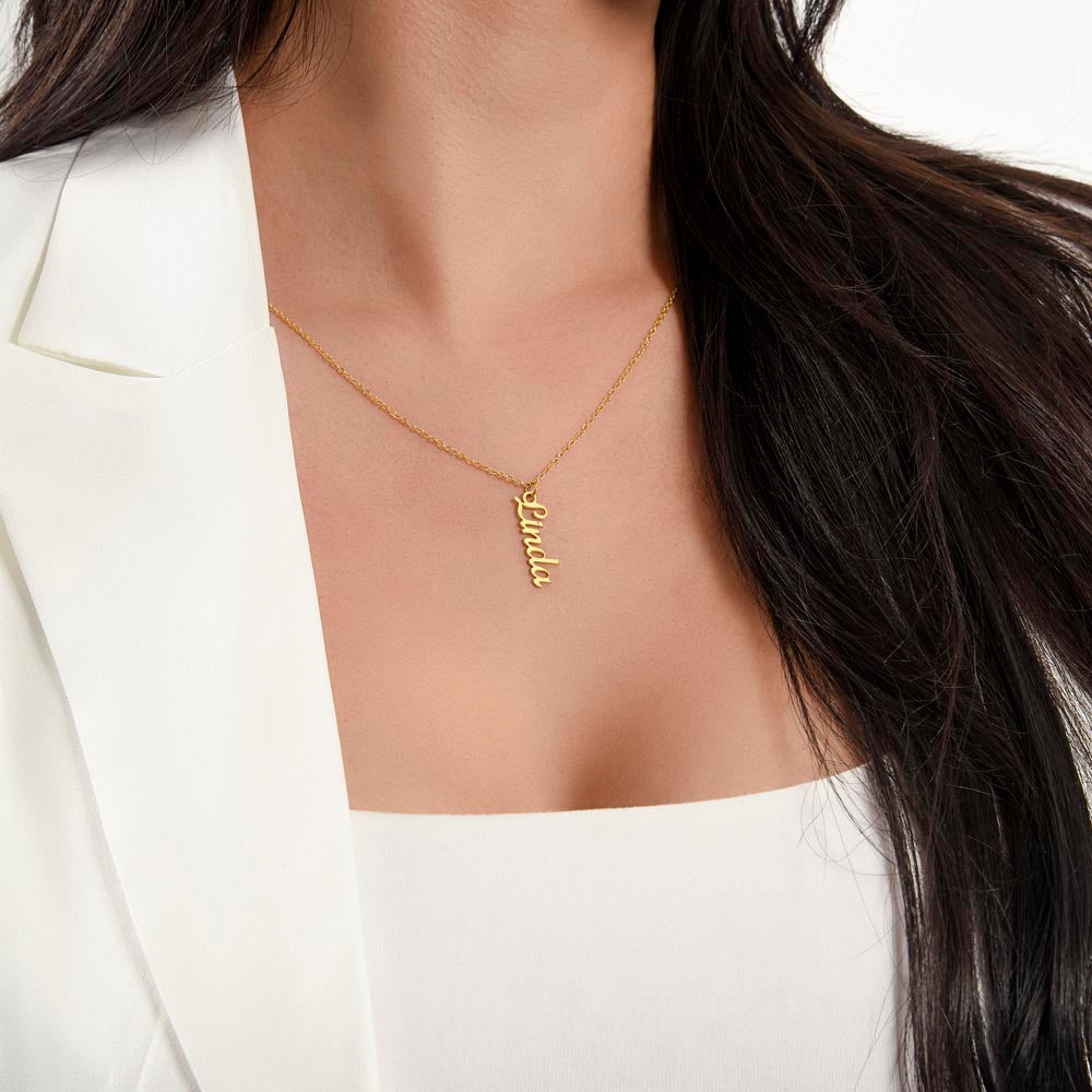 vertical name necklace W / M C