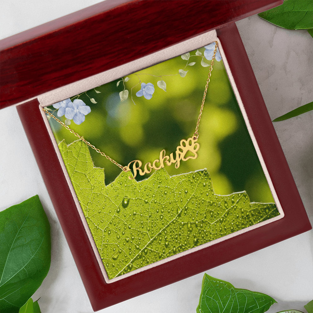 paw print name necklace