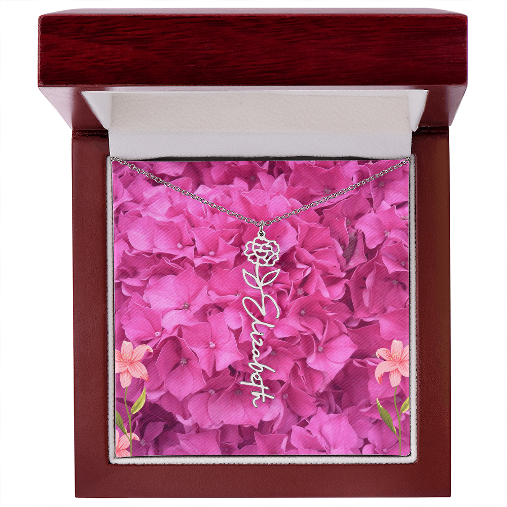 flower name necklace