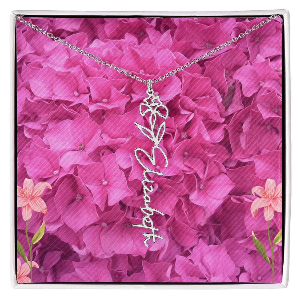 flower name necklace