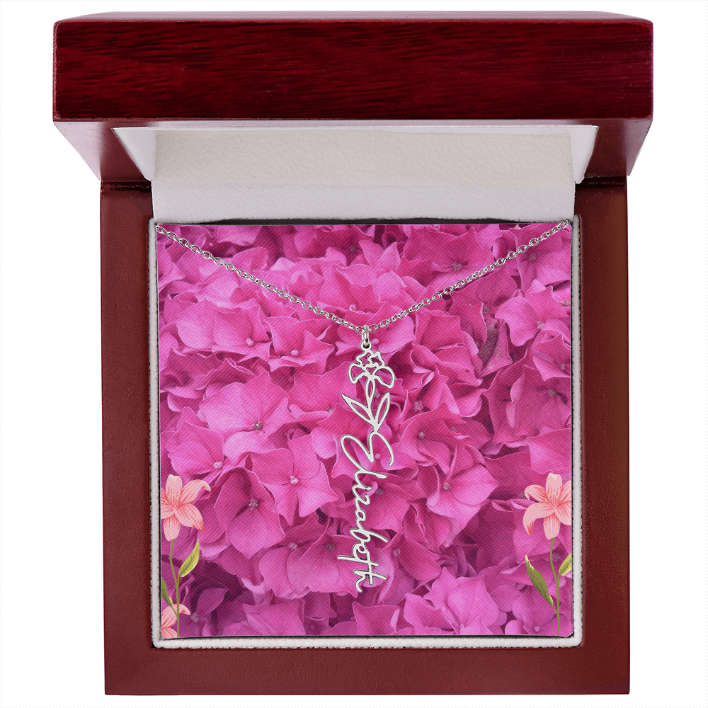 flower name necklace
