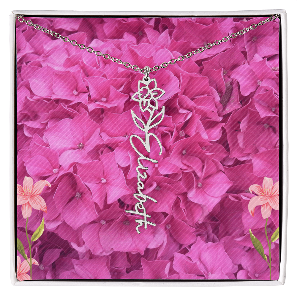 flower name necklace