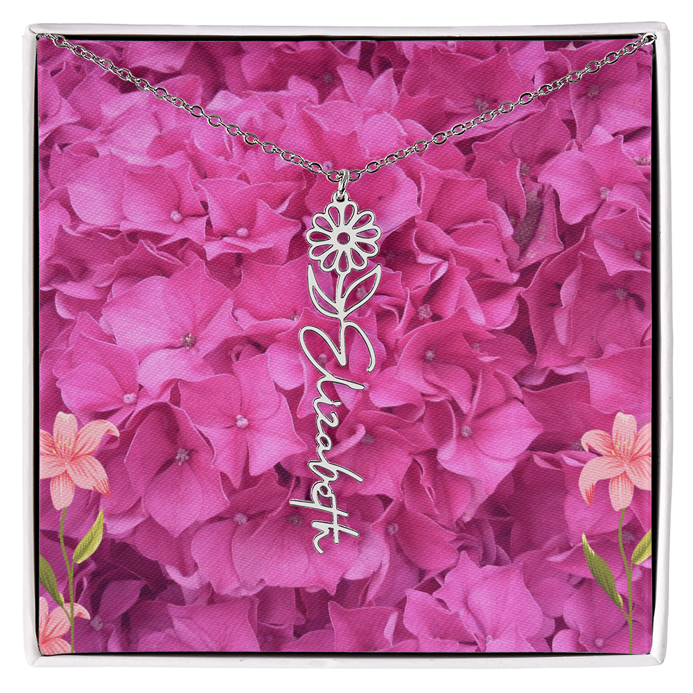flower name necklace