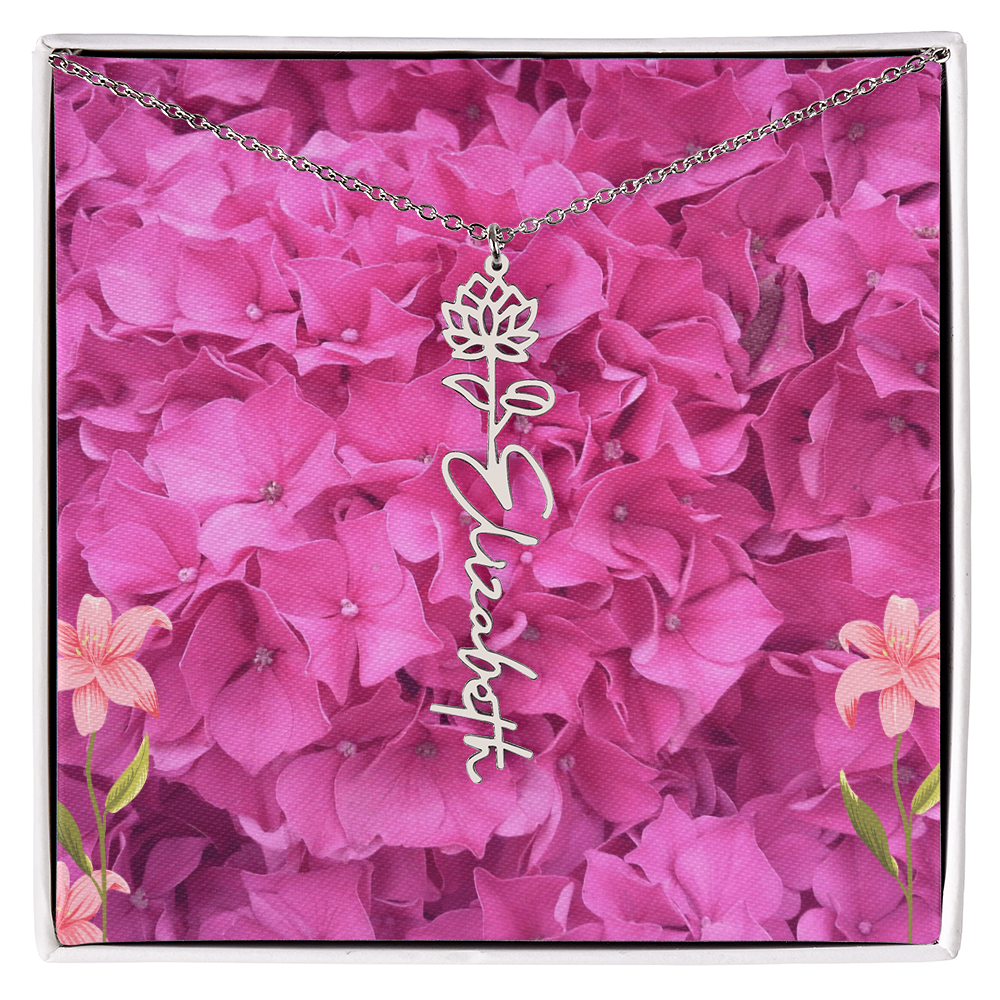 flower name necklace