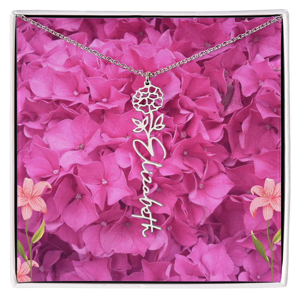 flower name necklace