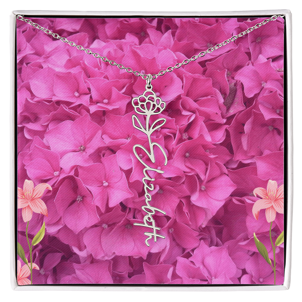 flower name necklace