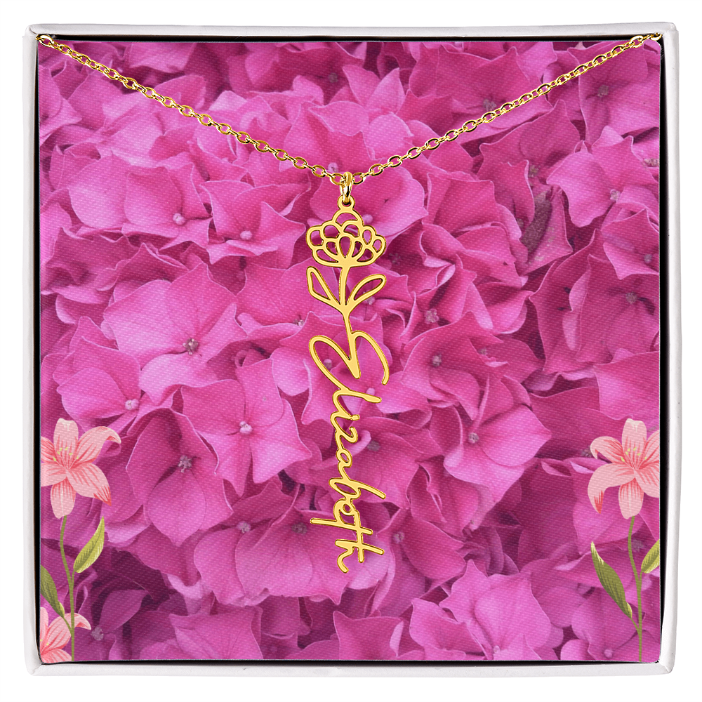 flower name necklace