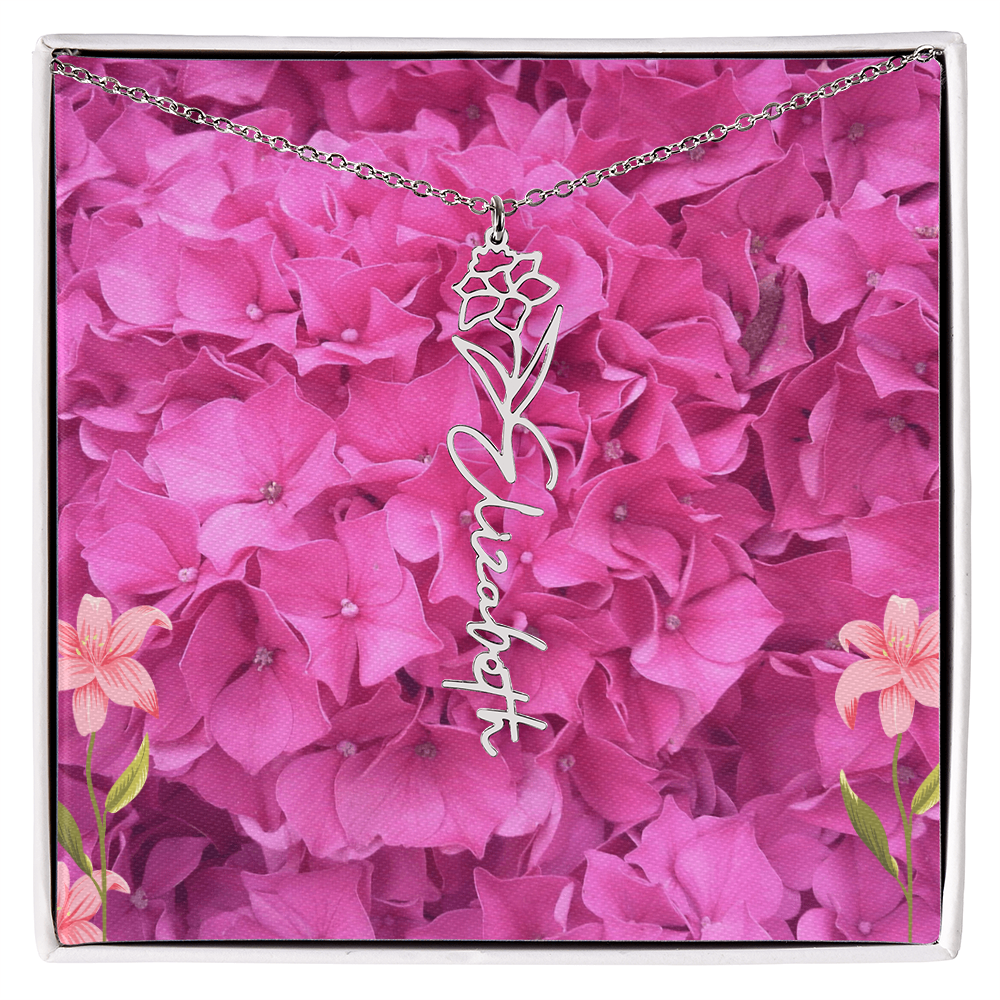 flower name necklace