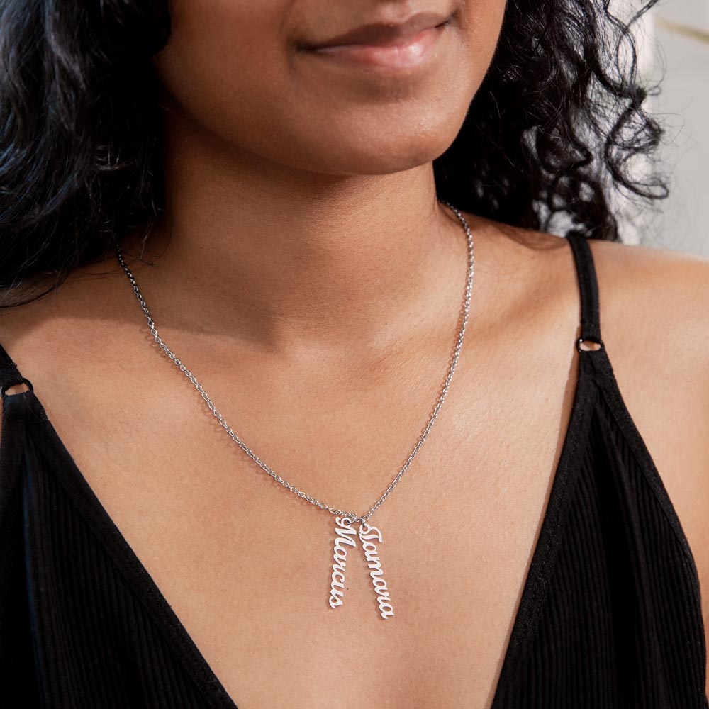 multi vertical name necklace (w ( MC )