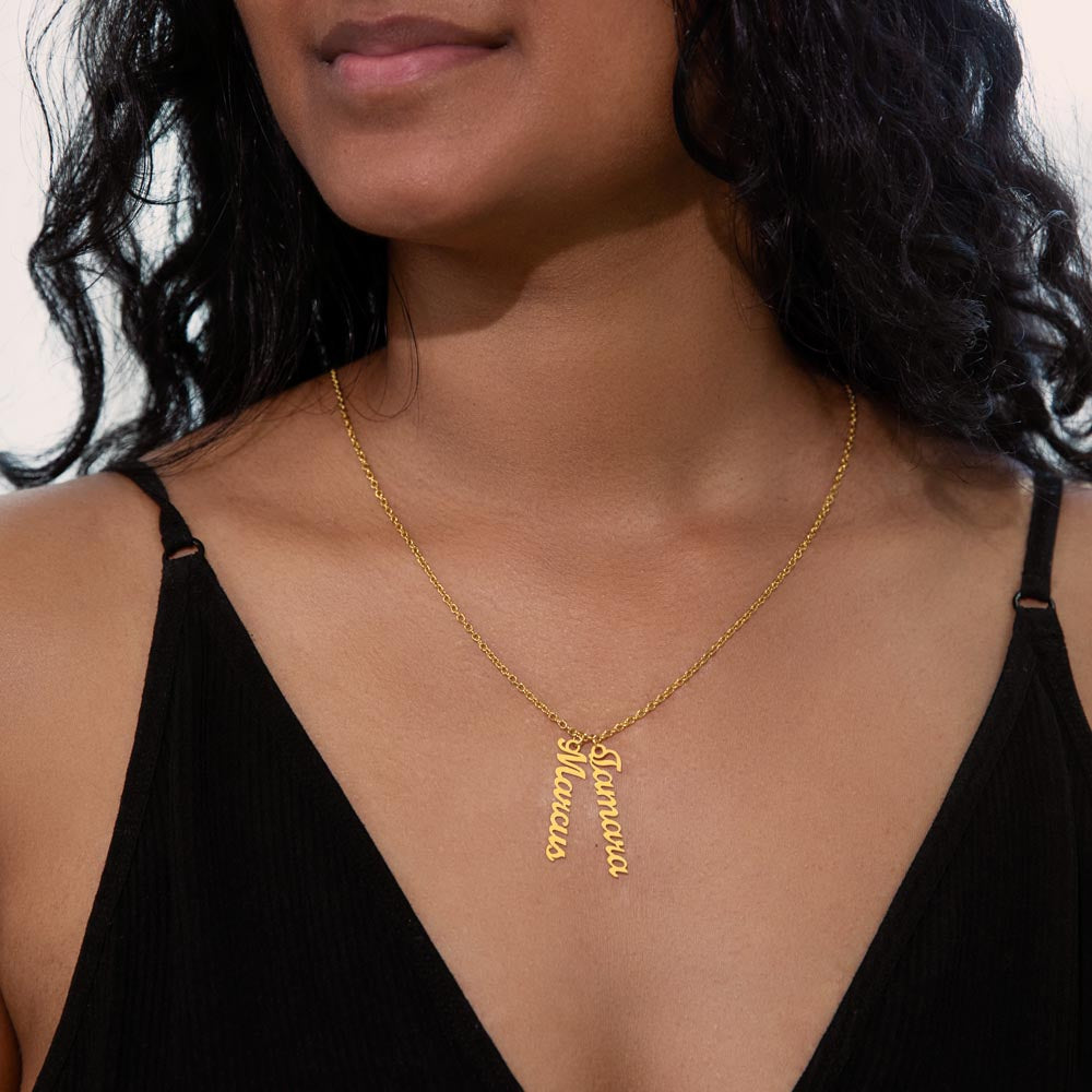 multi vertical name necklace (w ( MC )