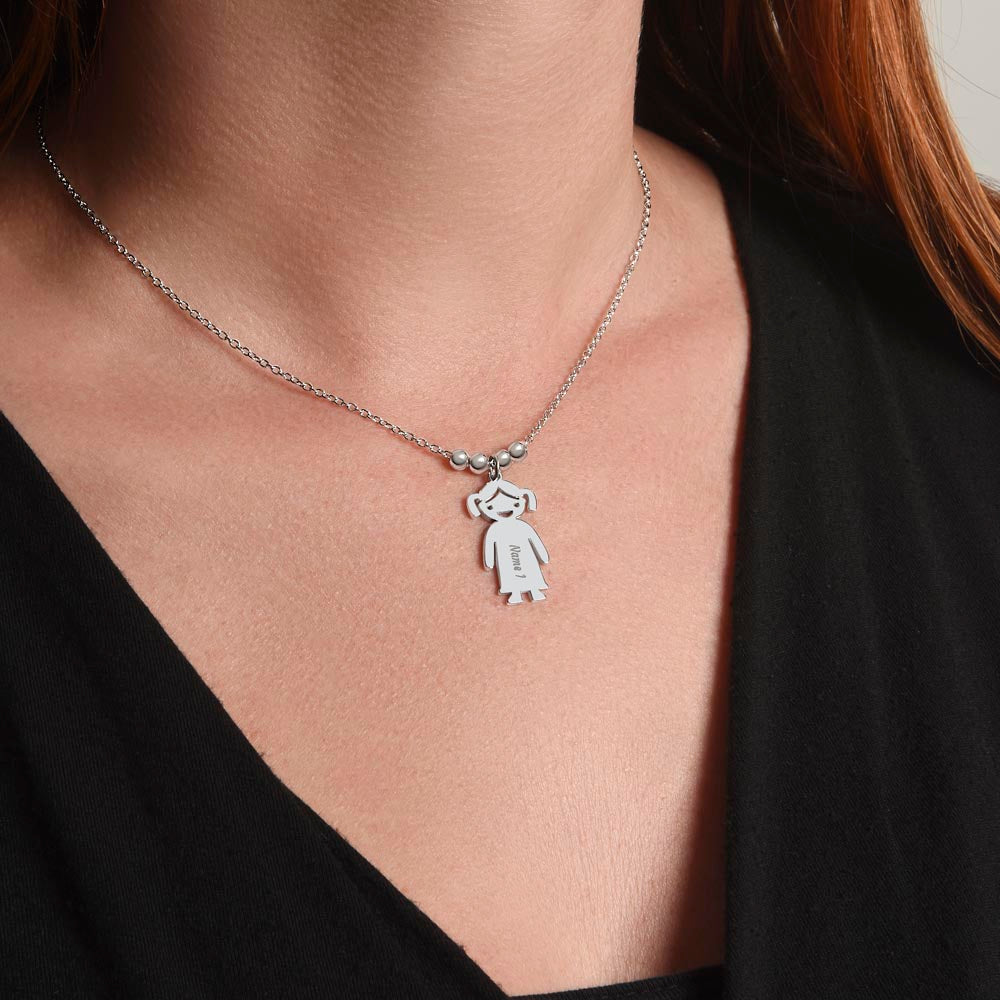 engraved kid charm necklace