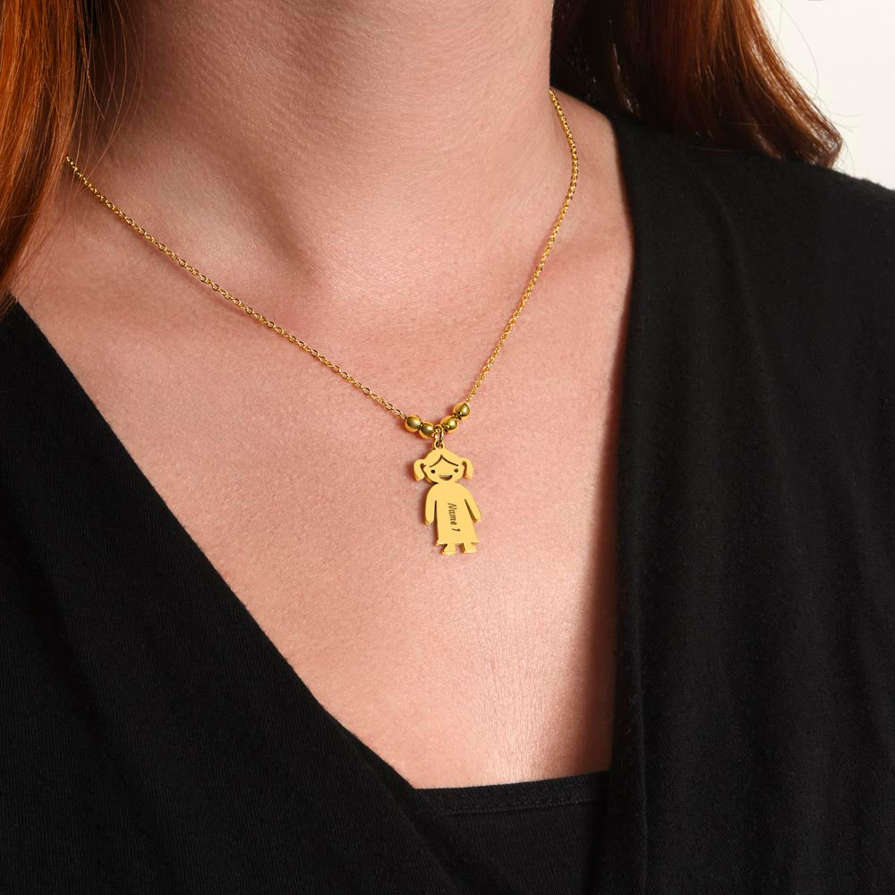 engraved kid charm necklace