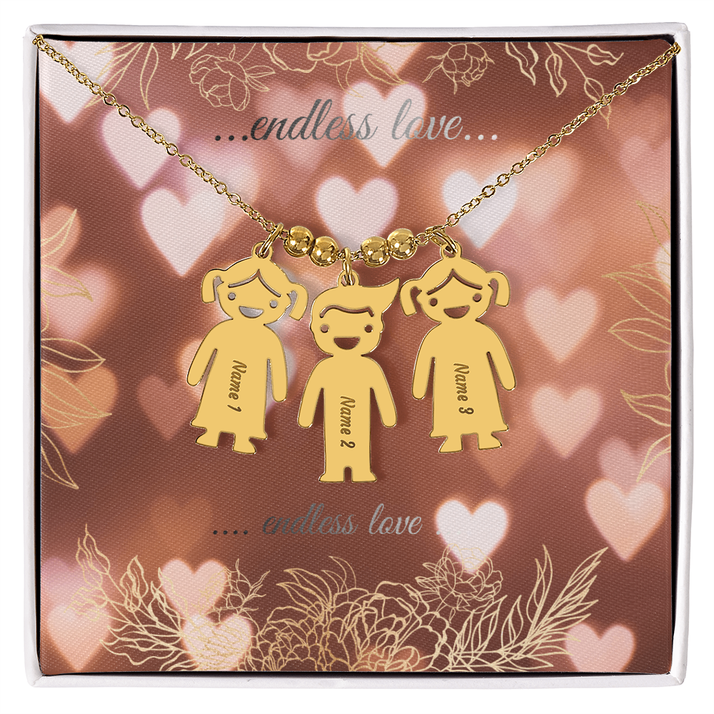 engraved kid charm necklace