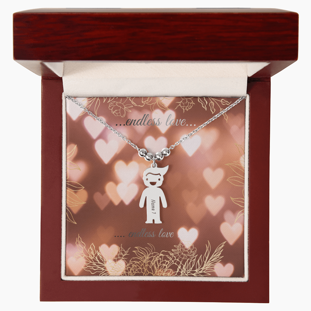 engraved kid charm necklace