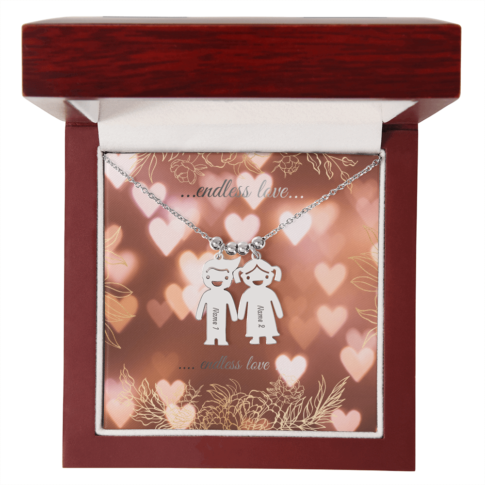 engraved kid charm necklace