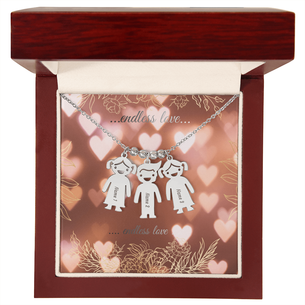 engraved kid charm necklace