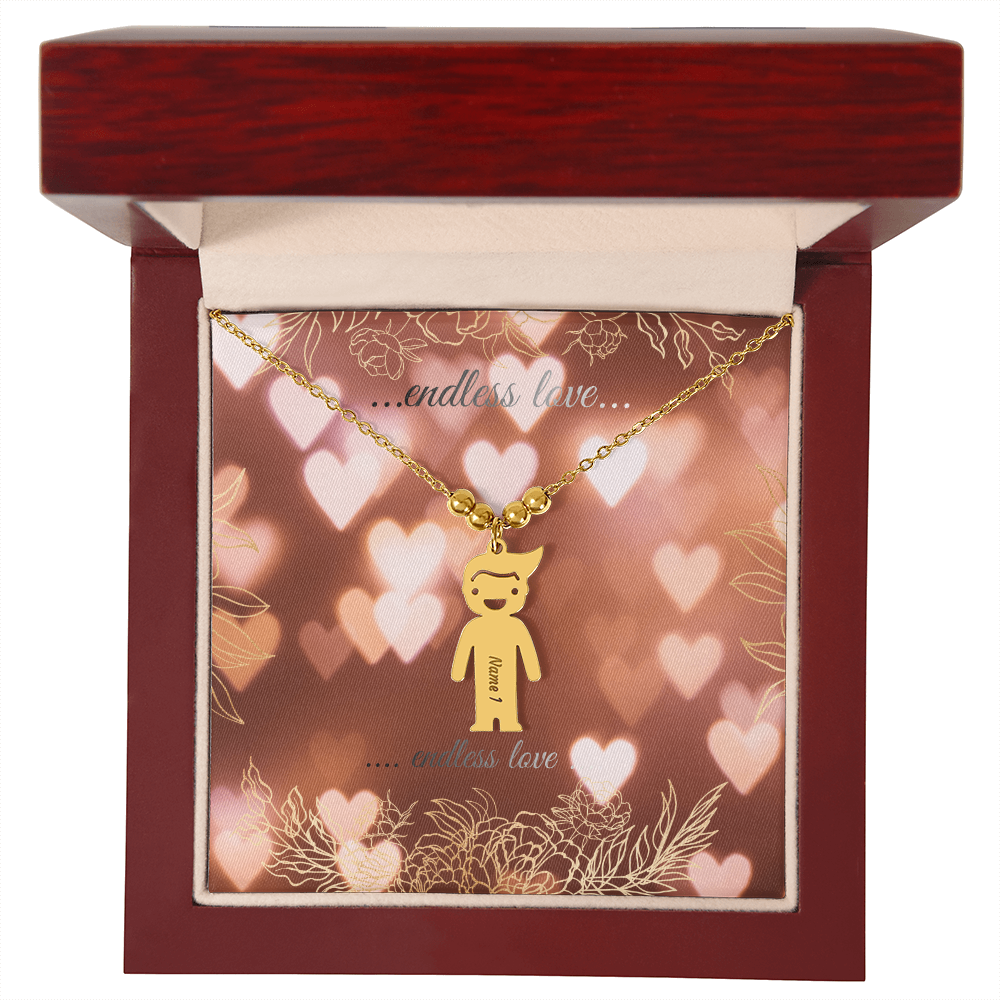 engraved kid charm necklace