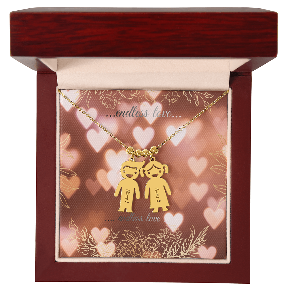 engraved kid charm necklace