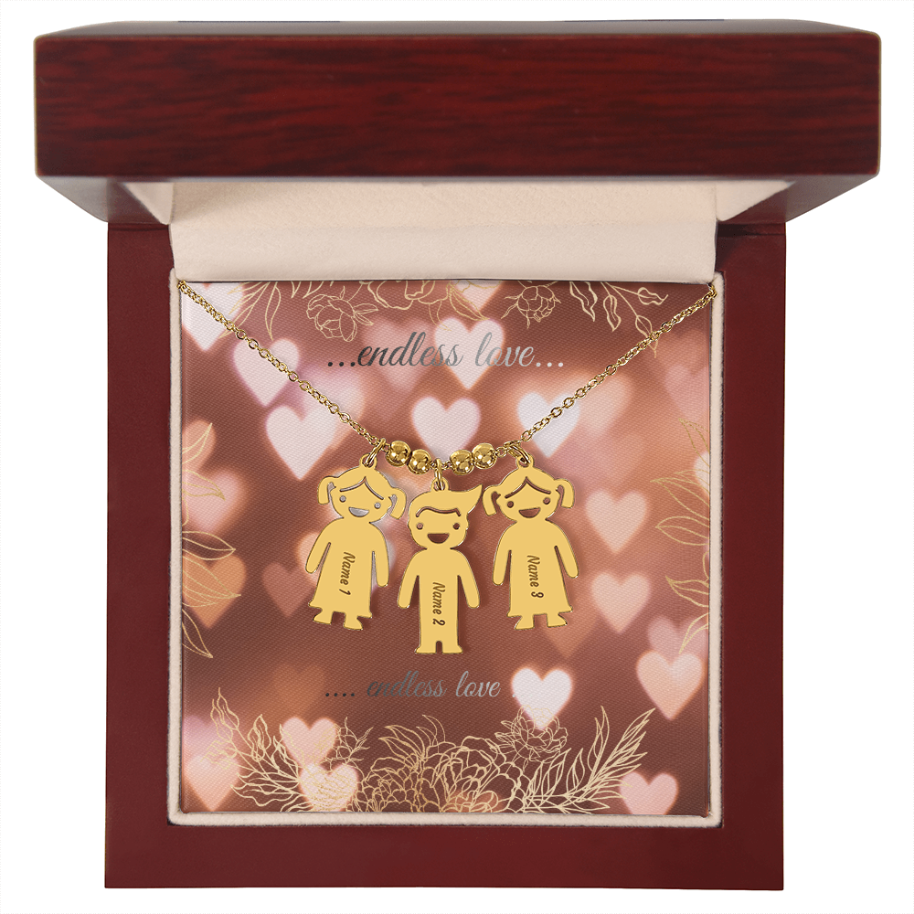 engraved kid charm necklace