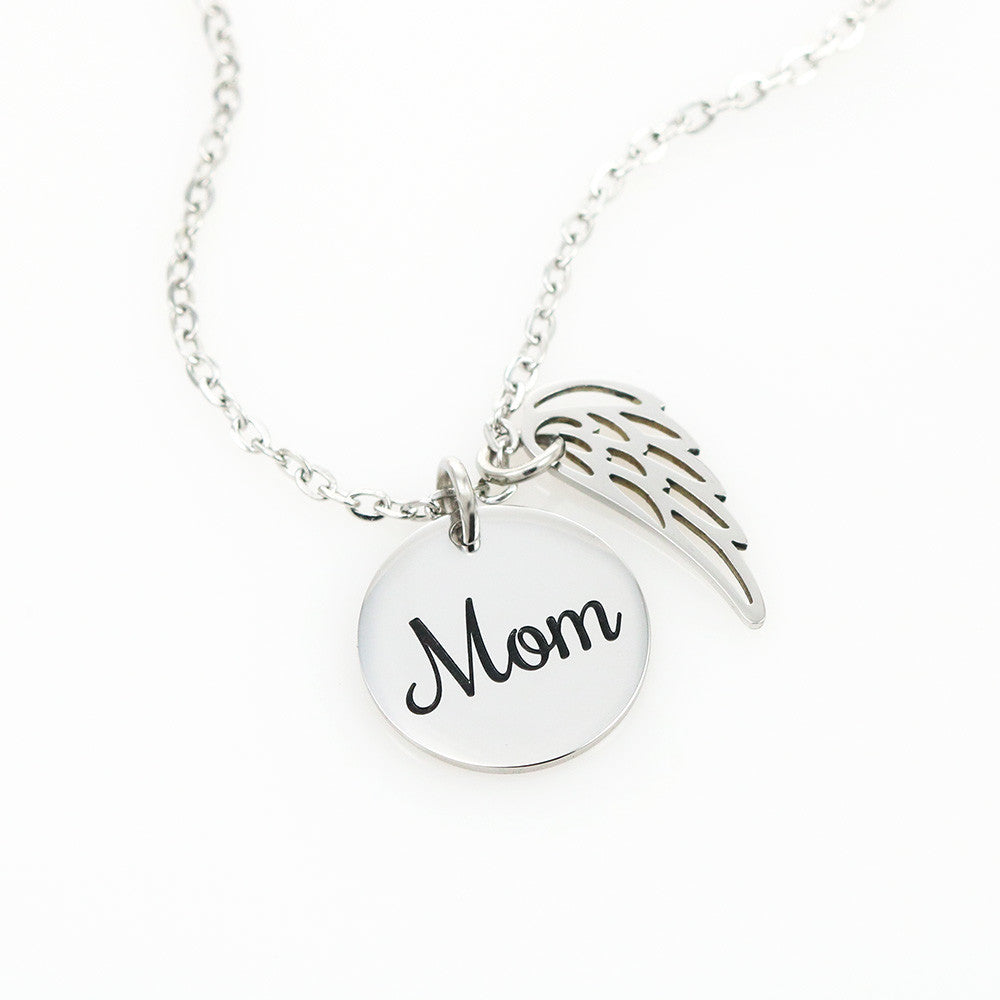 angel wing charm memorial necklace