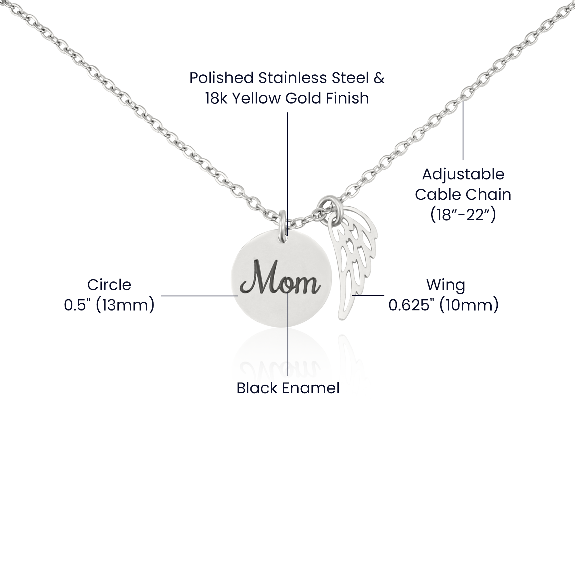 angel wing charm memorial necklace