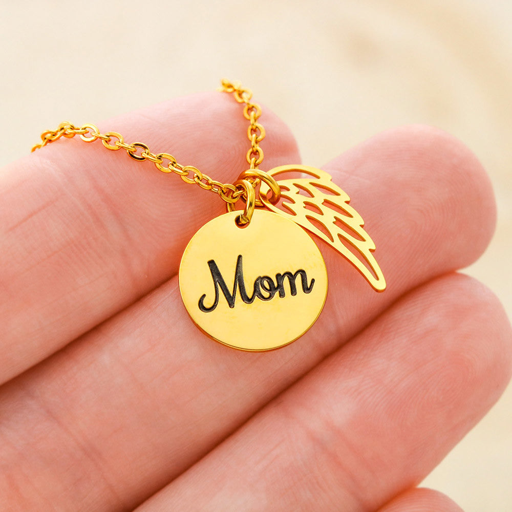 angel wing charm memorial necklace