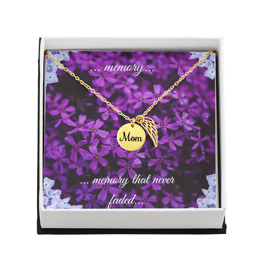 angel wing charm memorial necklace