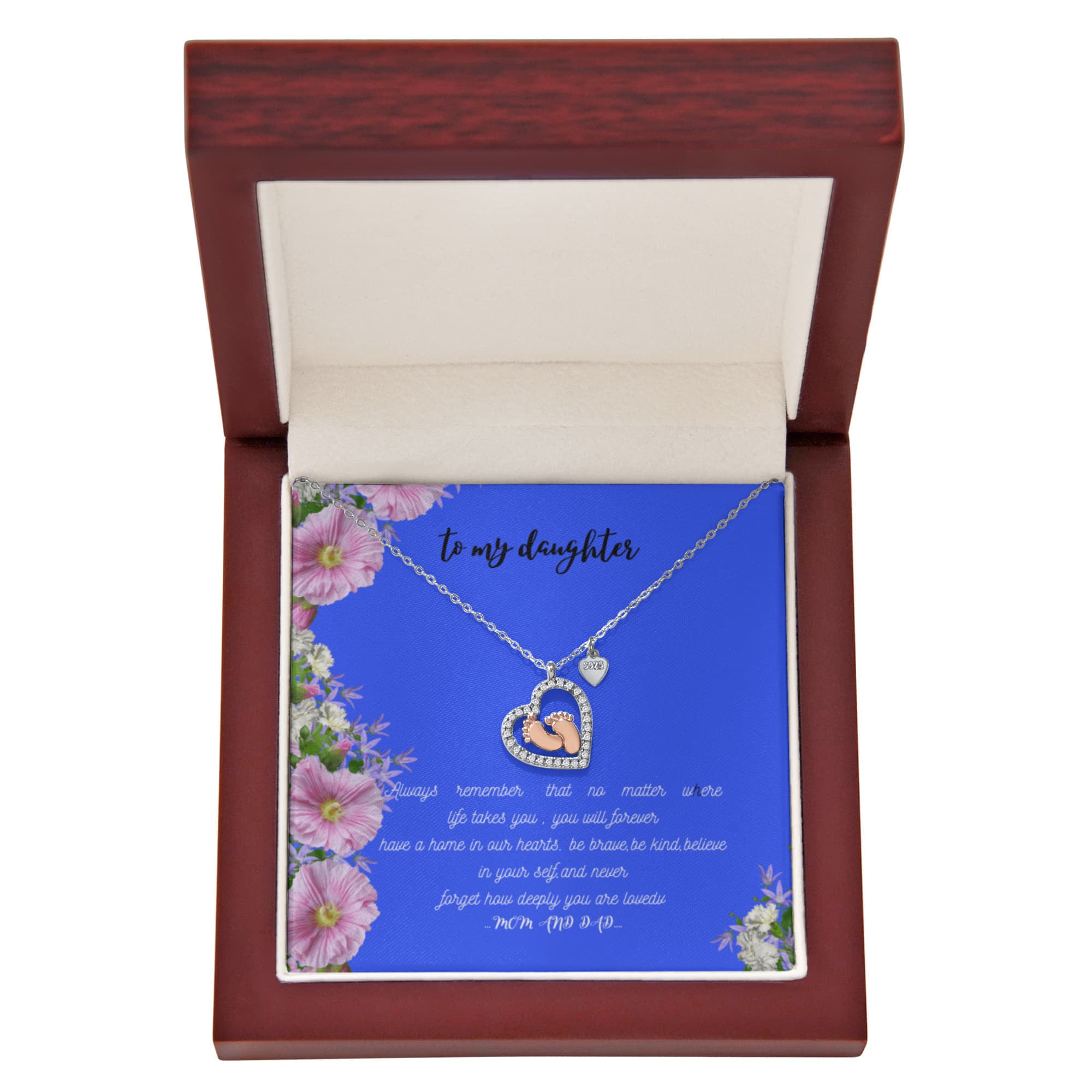 baby feet heart necklace