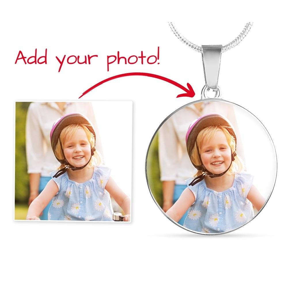 luxury circle necklace with engraving