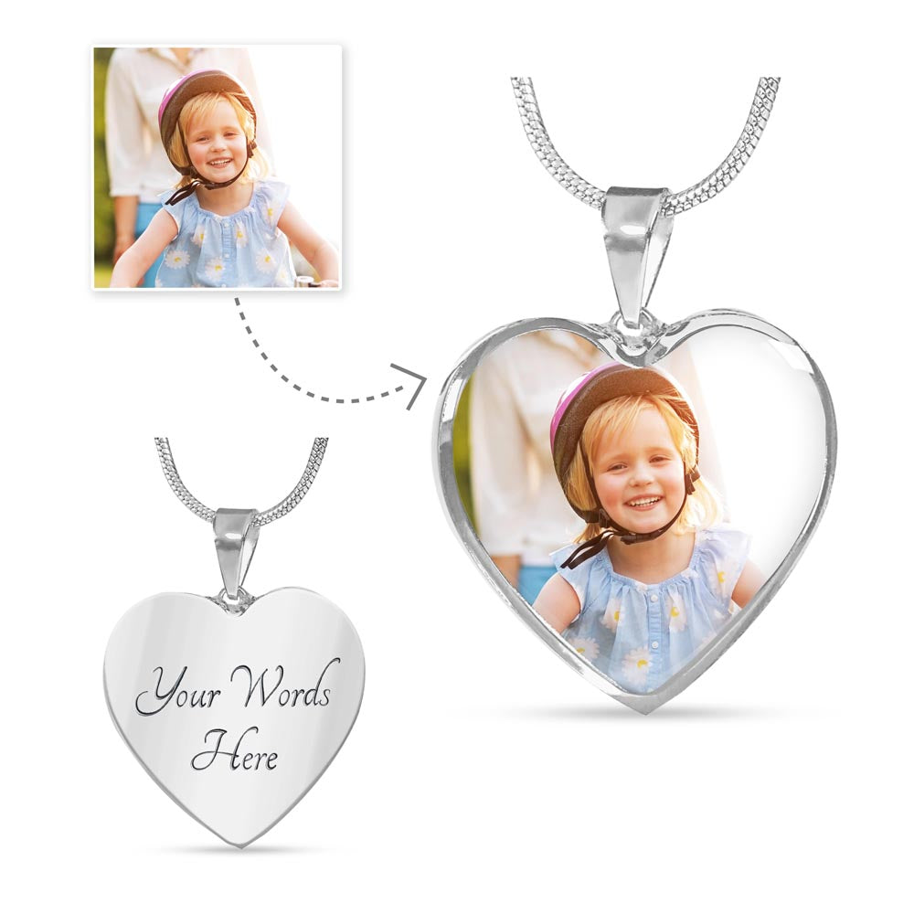 heart necklace with engraving
