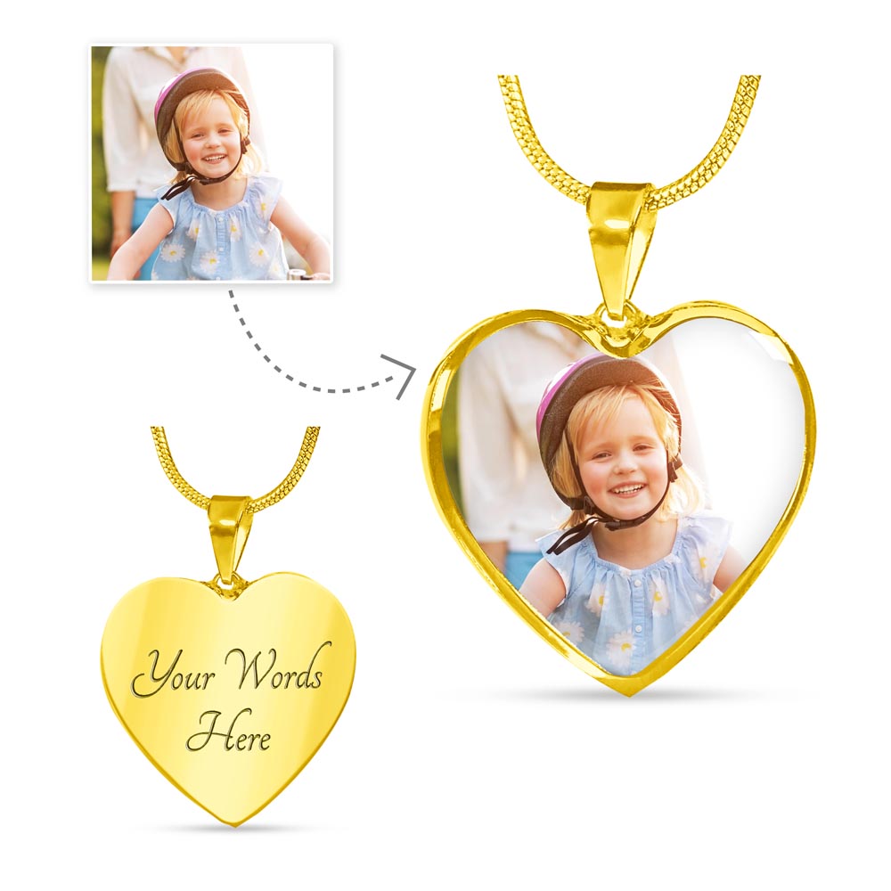 heart necklace with engraving